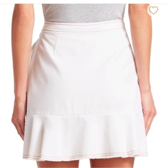 Cinq à Sept | Tous Les Jours Anson Twill Mini Skirt in Off White Sz 4 Faux Wrap - Picture 3 of 13